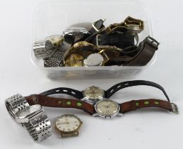 Assortment of 18 manual wind gents wristwatches, all not working. Some better models noted
