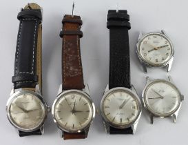 Five gents wristwatches all by Dent / Kendal & Dent. Manual wind & Automatic examples. Two manual