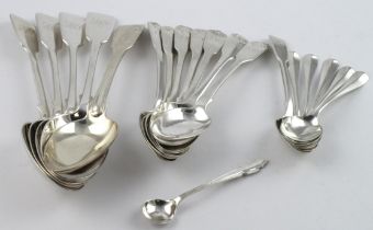 Spoons. A group of nineteen various Georgian and later silver spoons, weight 16oz. approx.