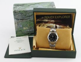 Rolex Explorer Oyster Perpetual stainless steel gents wristwatch, ref.114270, serial.F259xxx,