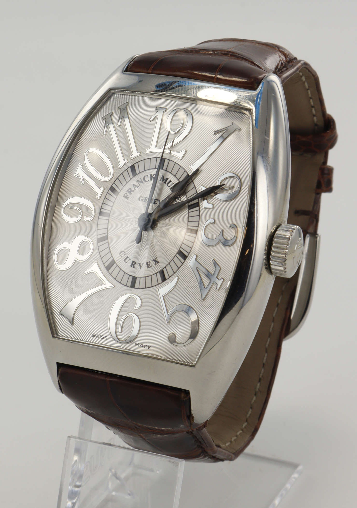 Franck Muller Curvex Relief stainless steel cased gents wristwatch, ref. 8880 SC. The silver