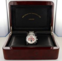 Gents Belgravia stainless steel and silver manual wind chronograph 43mm wristwatch, ref. 3669,