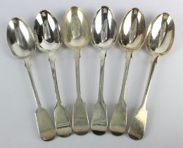 Set of six silver tablespoons, hallmarked 'HLHL, London 1850 / 1851' (H J Lias & Son), length 22cm