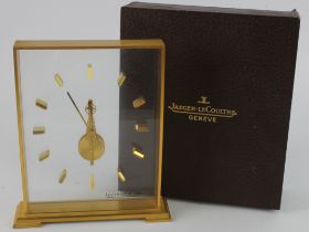 Jaeger LeCoultre mantel clock, height 19.5cm approx., contained in original box (not working, sold