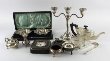 Mixed Silver. A collection of various mixed hallmarked silver (except pocket watch), including