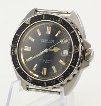 Gents stainless steel cased Ocean Diver Balndford S.A. quartz wristwatch. The grey dial with baton