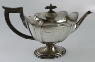 Large silver teapot on a pedestal base, hallmarked 'Mappin & Webb, Sheffield 1915', height 16.5cm,