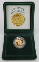 Sovereign 1980 Proof FDC boxed as issued