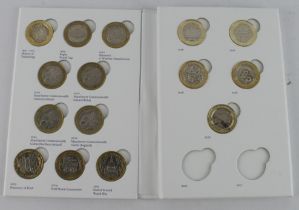 GB £2 Coins (37) housed in a 'Great British Coin Hunt' album, near complete to 2016, all apart