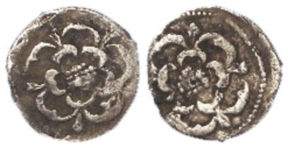 Charles I silver Halfpenny rose / rose. S.2851. 0.22g. VF