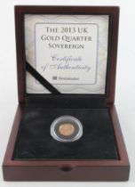 Quarter Sovereign 2013 BU with a Westminster case and cert.