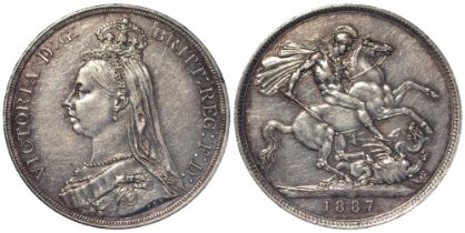Crown 1887 EF, some hairlines, a tiny edge nick.