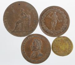 Tokens (4): Canada, Lower Canada, Halfpenny token by Thomas Halliday. Irishman holding shamrock