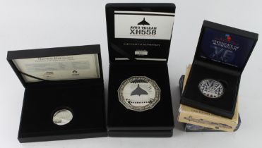 British Commemorative Medals (6) modern 'Koin Club' etc issues, mostly large silver-plated or
