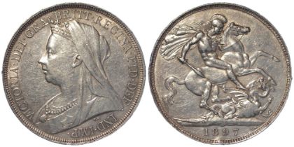 Crown 1897 LXI, nEF, couple of edge knocks.