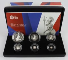 Britannia Silver Proof six coin set 2014 aFDC boxed as issued