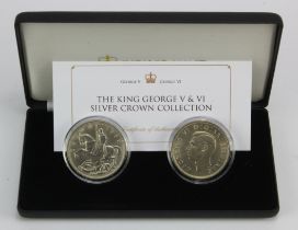 Crowns (2) 1935 & 1937 both EF housed in a "Jubille Mint" box with certificate