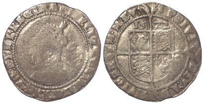 Elizabeth I silver Sixpence 1572 mm. ermine. S.2562. 2.75g. VG/F