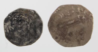 English hammered silver Pennies (2): Stephen Penny, Cross Moline type, 1.00g. AF (found