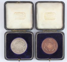 Khartoum North Rifle Club silver hallmarked medal dated 1911-1912, and another in bronze for 1910-