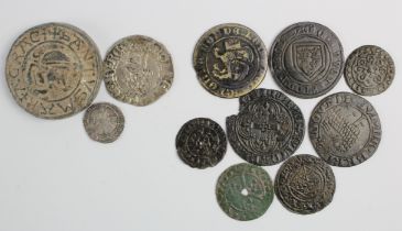 English & European hammered coins and jetons (11): Elizabeth I Threehalfpence 1575 mm. eglantine,