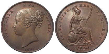 Penny 1854 OT, EF trace lustre.
