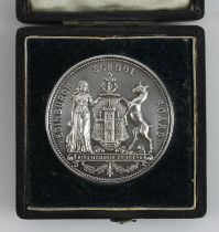 Edinburgh School Board unmarked silver medal - Coat of Arms & Motto, Awarded to Wm. P. Crichton,