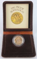 Sovereign 1981 Proof FDC cased as issued