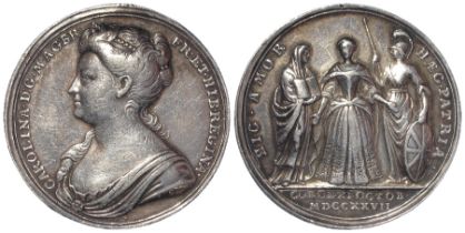 British Commemorative Medal, silver d.35mm: Coronation of Caroline 1727, official issue by J.