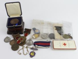Small collection of various medals, medallions, fobs, including Military related (Qty)