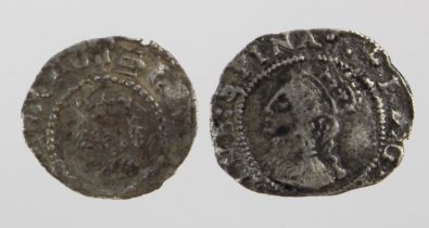 English hammered silver minors (2): Henry VIII, first issue Halfpenny, London, mm. portcullis,