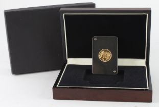 Sovereign 1986 Proof FDC in a plush wooden box