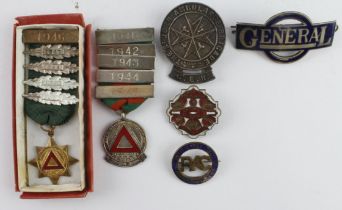 Transport related badges, some enamelled, RAC badge No:4089. (6)