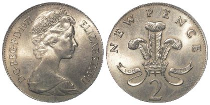 Error Coin: Twopence 1971 struck in cupro-nickel, 24-24.5mm, 5.45g. (maybe a Five Pence blank). Rare