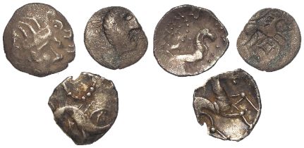 Celtic Britain (3) silver units of the Iceni: Bury head type S.432, 1.34g, weak on obv., aF/GF; a