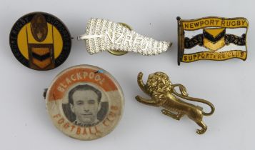 Sports badges - British Lions Rugby Tour South Africa 1950. NZRFU pin badge. Newport Rugby
