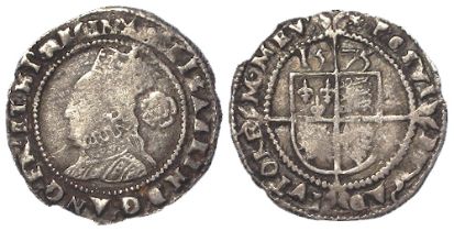 Elizabeth I silver Threepence 1575 mm. eglantine. S.2566. 1.33g. GF