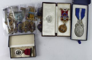 Masonic & Buffaloes (9) hallmarked silver and silver-gilt jewels, 1920s-1950s, noted Sir Thos.
