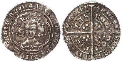 Edward III Groat, Pre-Treaty period, London, mm. cross, 1354-1355, S.1566, 4.23g. VF, slightly