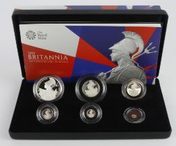 Britannia Silver Proof six coin set 2015 aFDC (some slight toning) boxed as issued