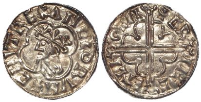 Anglo-Saxon silver Penny of Cnut (King Canute), Quatrefoil type c.1017-23 AD. Lincoln Mint,