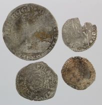 Hammered silver (4): Mary Tudor Groat mm. pomegranate/- S.2492 Fair, James Halfgroat crowned rose/