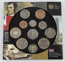 Mint Set 2009 "Kew Gardens" package a bit crinkly at top near 10p. All coins though BU