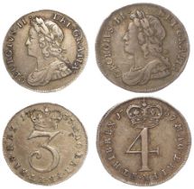 Maundy Oddments (2) George II: 3d and 4d 1737, VF