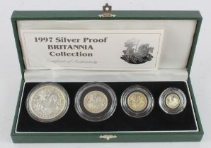 Britannia Silver Four coin set 1997. Proof aFDC. Boxed as issued