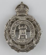 Badge - Isle of Wight Rifles, cast silver badge (Officer's poss.) marked 'SS' probably stands for