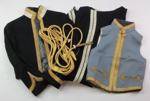 17th / 21st Lancers Captains mess dress tunic, waist coat, trousers and gold braid wire cap