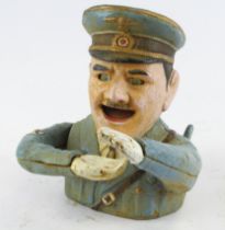 Adolf Hitler unusual comical metal money box.