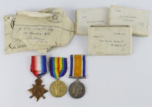 1915 Star Trio (2698 Pte G R A Smith 21-Lond R) Commissioned 2/8th Essex Regt as Lieut 17/11/