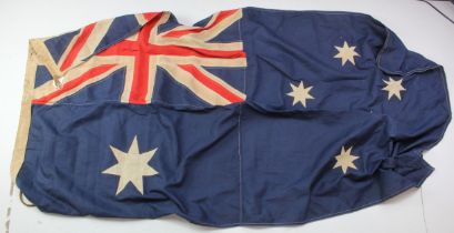 Australian 5 foot long flag, service wear, likely WW2 period.